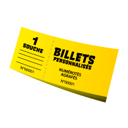 Billet personnalisé 1 souche papier jaune